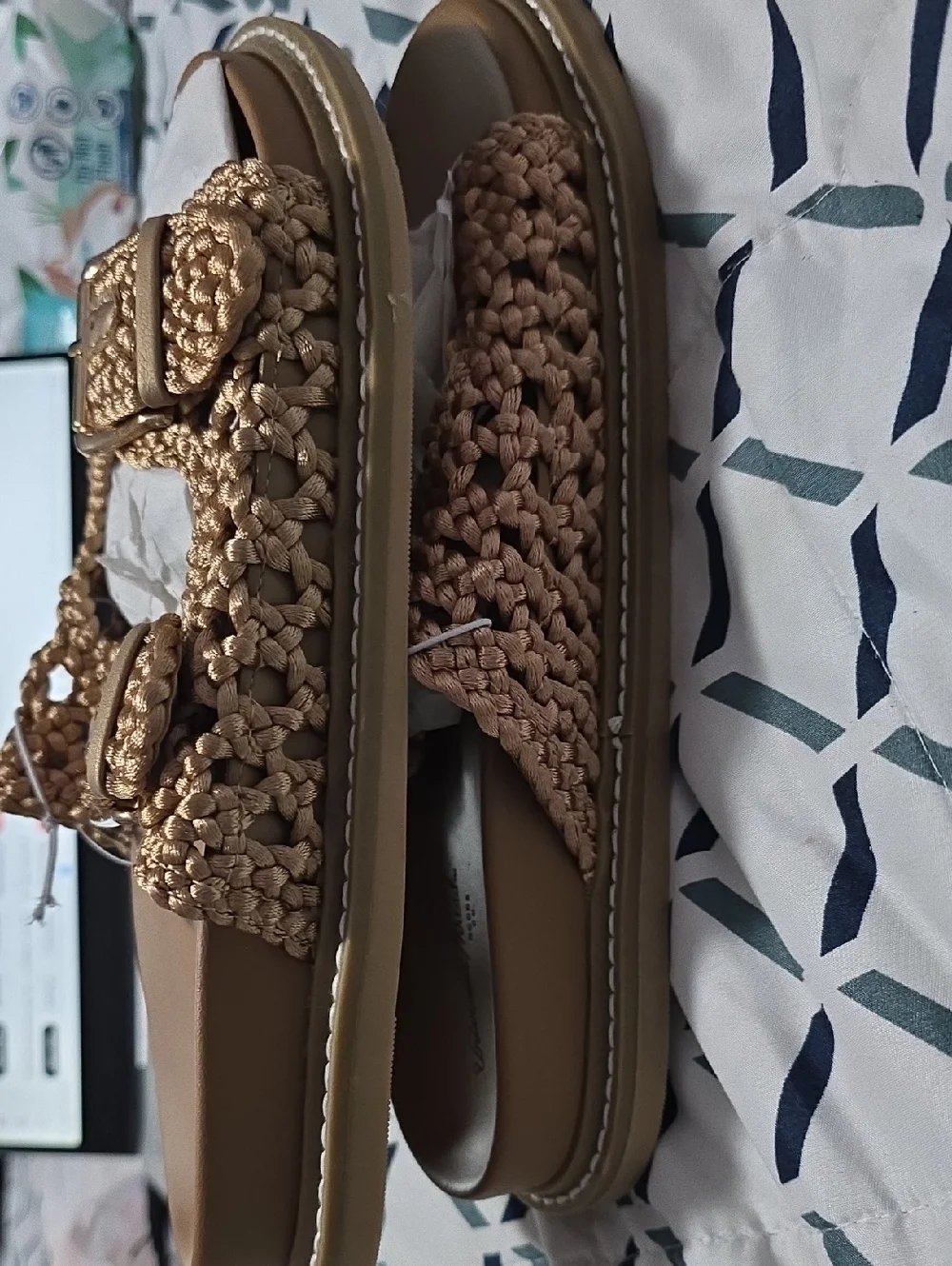 Kylie Woven Two Band Footbed Sandals Size 6.5 - Picture 4 of 4